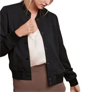 Aritzia Wilfred Poussin Bomber- Minimalist Crepe Bomber- Black-Size XS